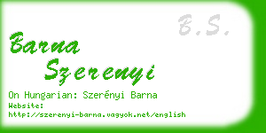 barna szerenyi business card